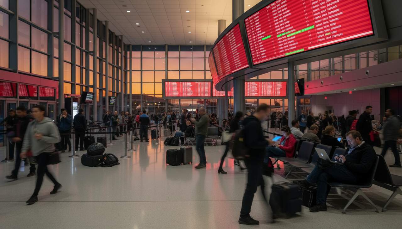 chaos airports to reduce flights