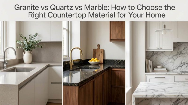 Granite vs Quartz vs Marble How to Choose the Right Countertop Material for Your Home